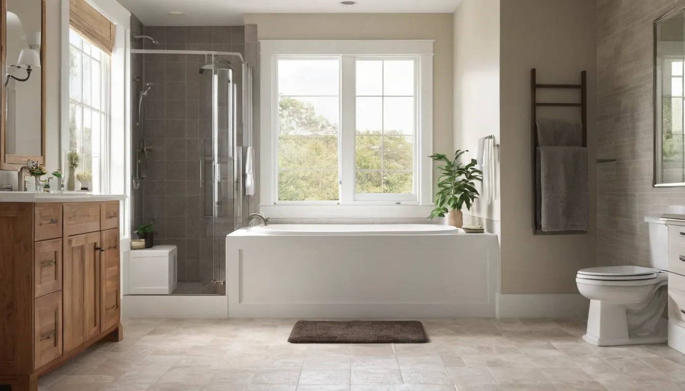 Friendly homeowner sitting beside a walk-in tub in a bright bathroom in the Sultan area